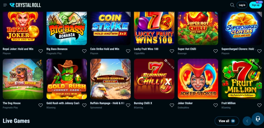 Crystal Roll Casino exclusieve voordelen